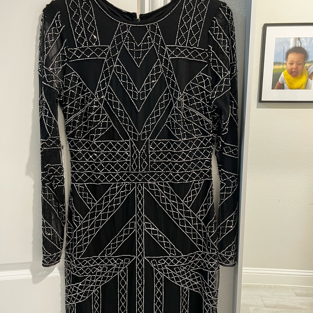Elegant Black Beaded Dress